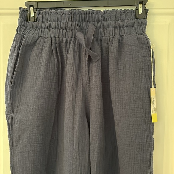 NEW SUMMERSALT The Going Places Gauze Drawstring Pant Midnight Navy Blue SZ SM - Picture 3 of 6